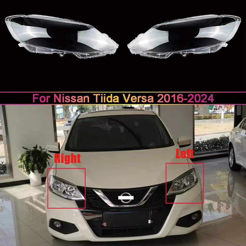 For Nissan Tiida Versa 2016 2017 2018 2019 2020 2021 2022 2023 2024 Front Headlight Cover Headlamps Transparent Shell Lens Case