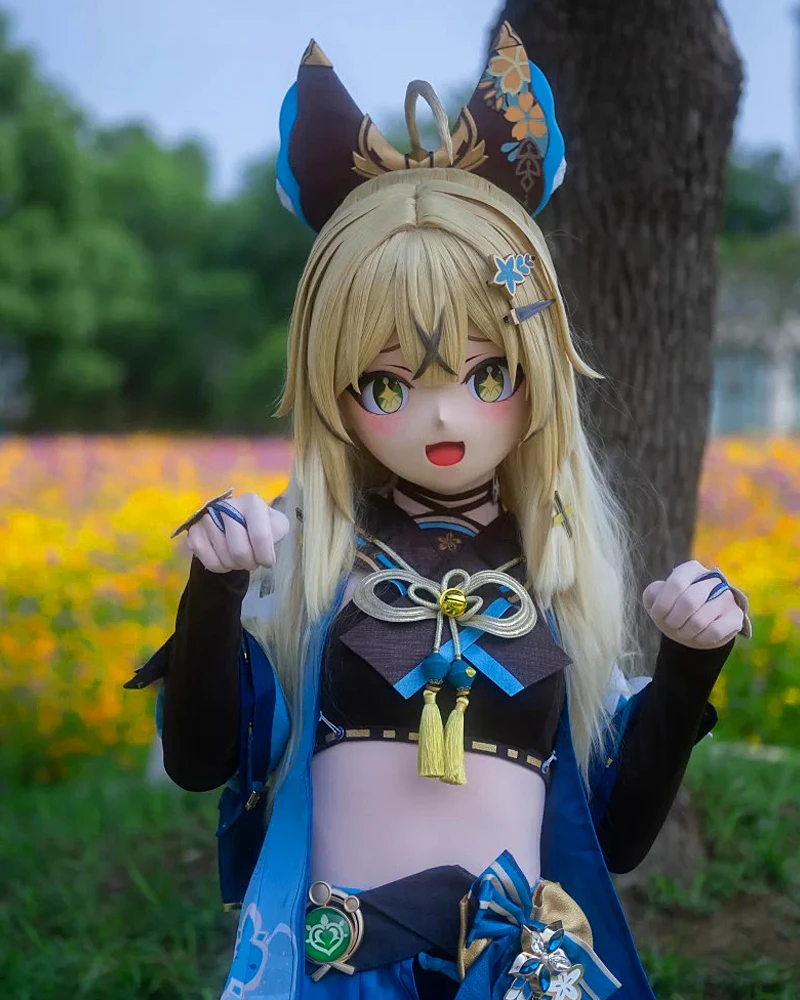 

(MEO0125) Customize Handmade Full Head Lockable Crossdress Male to Female Japanese Cartoon Anime Game Character Kigurumi Mask