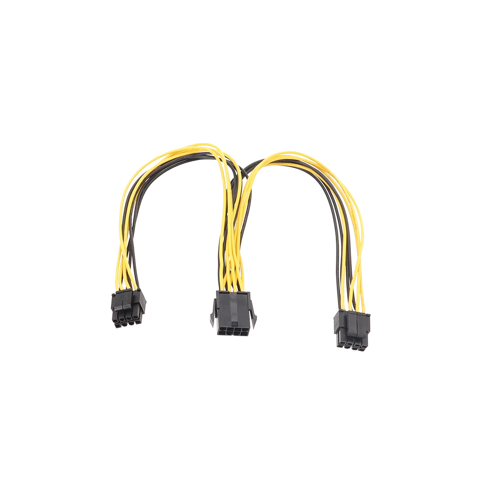 10cm 8 Pin To Dual PCIe 2X 8 Pin  Splitter Power Cable For Graphics Card CPU 8P Female/CPU 8P (4+4) Male Connection Cable