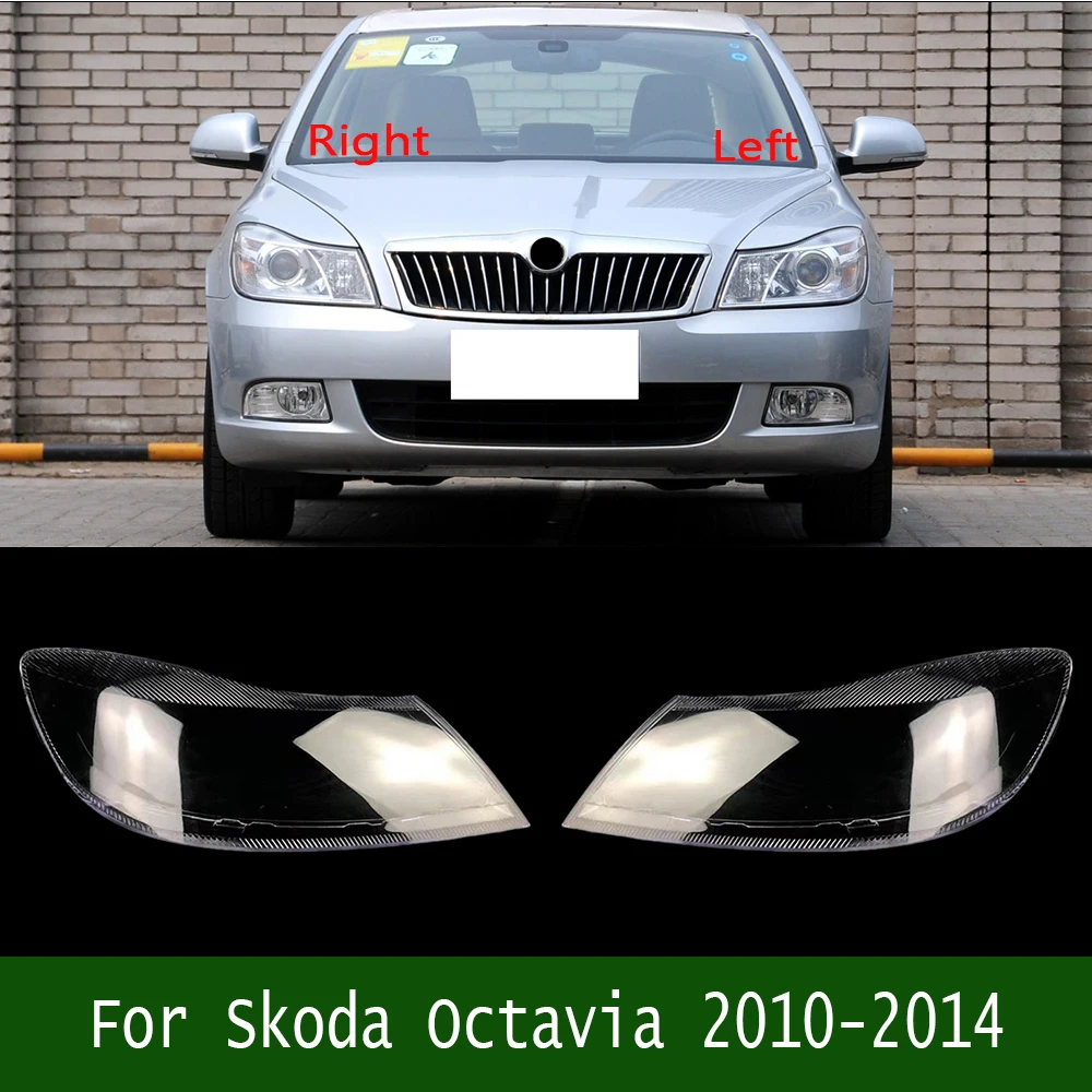

For Skoda Octavia 2010-2014 Front Headlamp Cover Lamp Shade Headlight Shell Lens Replace Original Lampshade Plexiglass