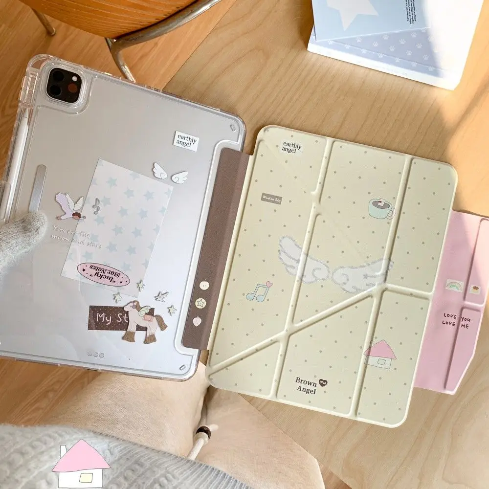Korean Pretty Girl Manga 3Y Fold Tablet Case for iPad 11 Cover Air8/7/6 New iPad 10/11/13 inch Pro Air56 10/11th Magnetic Buckle