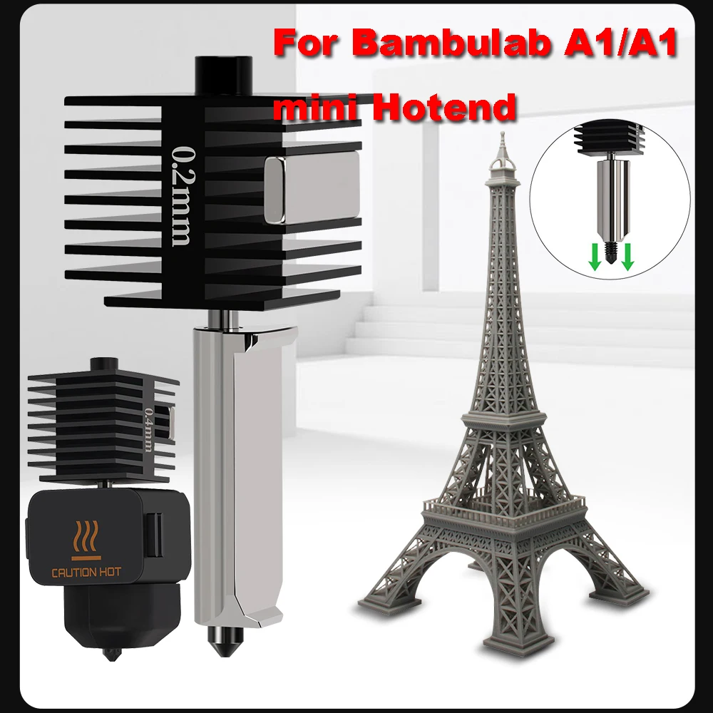 

Upgrade 2.0 Hotend For Bambu Lab A1 Hardened Steel Nozzle Kit For Bambu Lab A1 Mini Nozzle For Bambulab A1/A1 mini Hotend