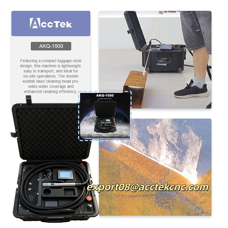 AccTek Laser Cleaning Machine Continue or Pulsed Laser Suitcase Multi-power Suitcase Laser Cleaning Machine For Metal Cleaning