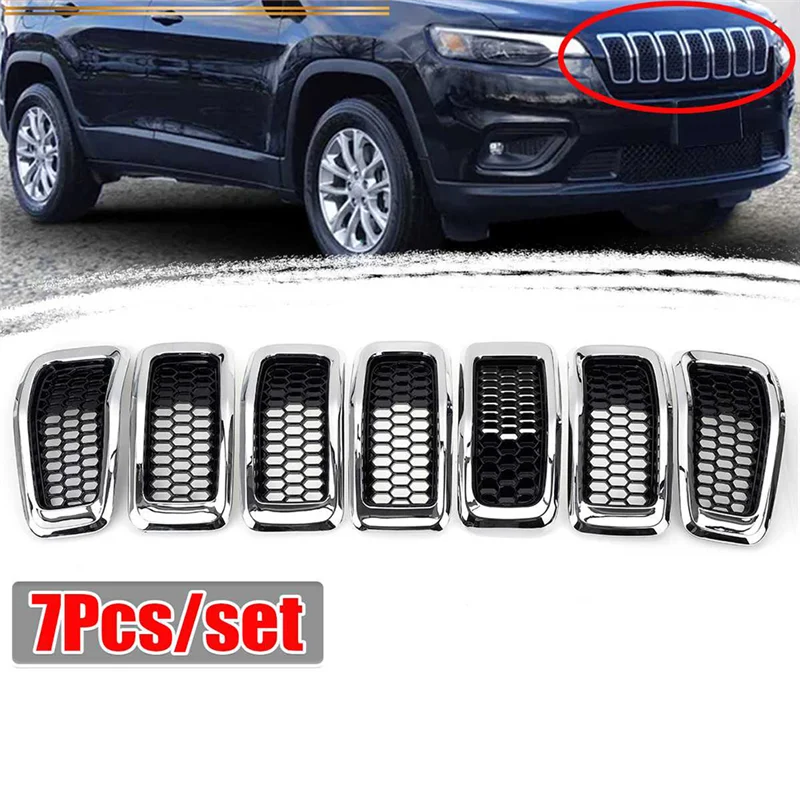 

Car Front Bumper Insert Mesh Grille Decoration Cover Front Radiator Inlet Grill Trim Cover Parts For Jeep Cherokee 2014-2018-AS5