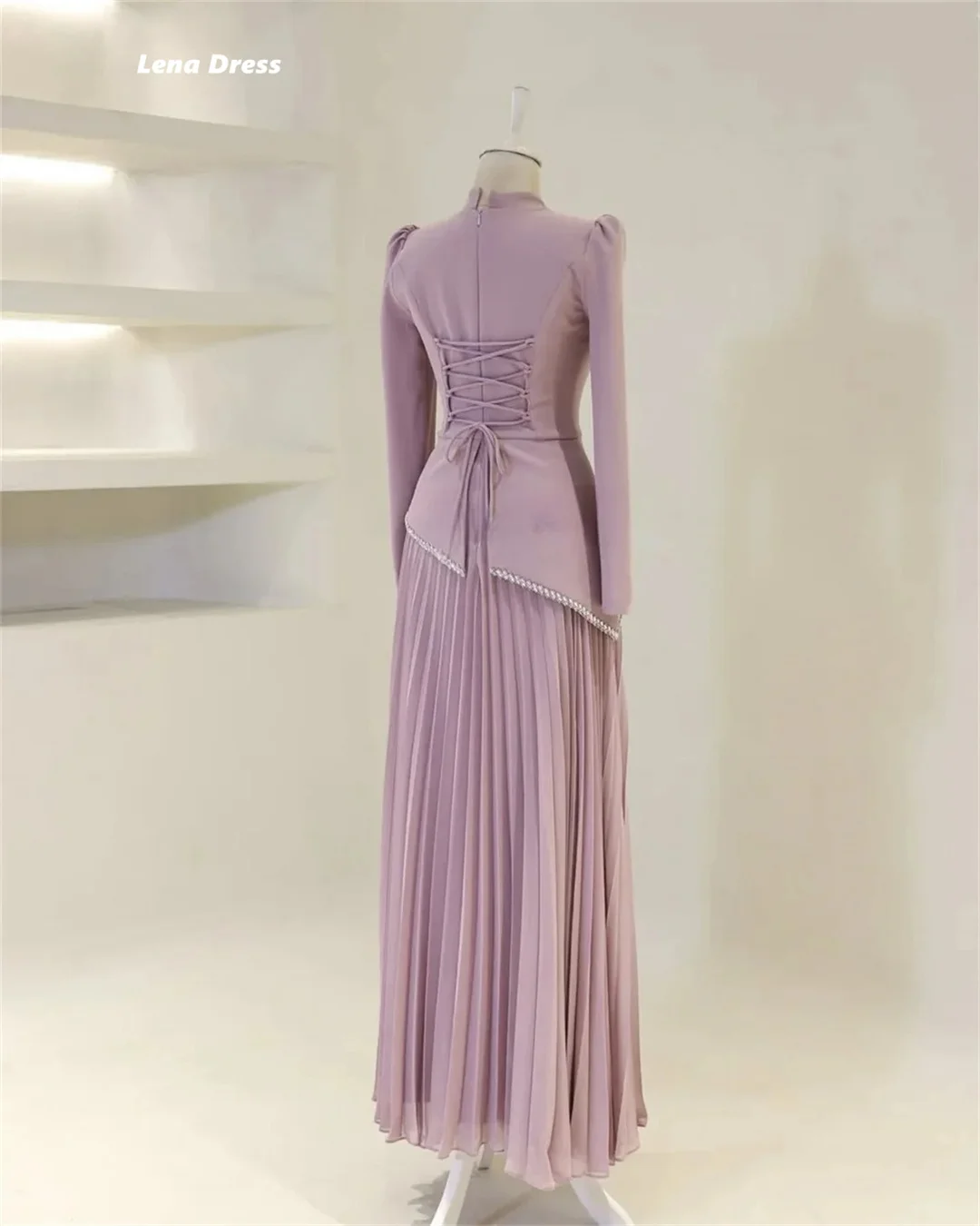 Lena Custom Made Prom Dresses 2025 Evening Dress Luxury Elegant Evening Dresses for Special Occasions Long Sleeves Ball Gowns image 4