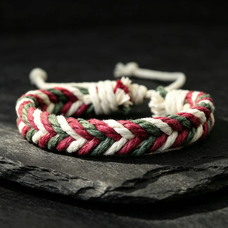 Men's Braided Rope Bracelet Adjustable Handmade Woven Cord
