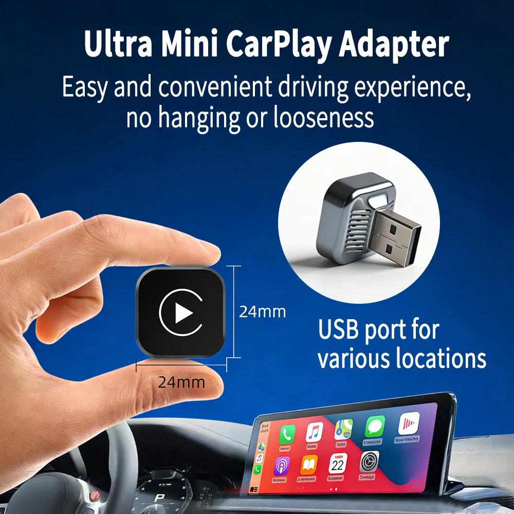 Kcimo 2 in 1 Wireless CarPlay Adapter Android Auto AI Smart Box Plug and Play Dongle Converts Factory Wired to Wireless for Car