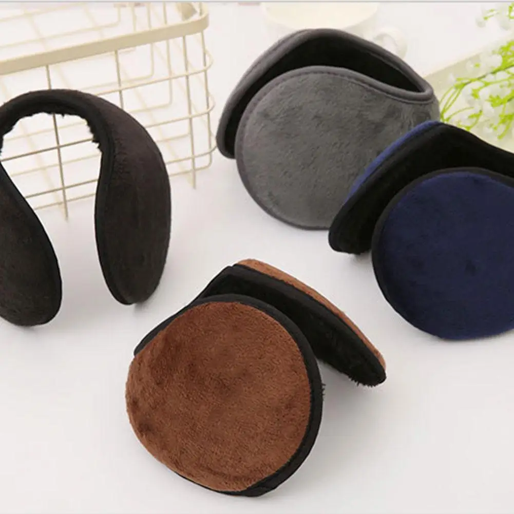 2 pçs protetores de orelha quentes inverno grosso pelúcia volta usar proteção fria orelha calor moda confortável unisex ao ar livre