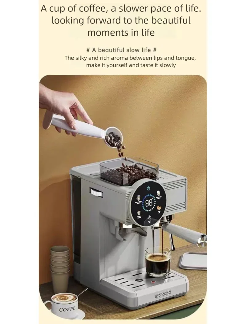 ماكينة اسبريسو تجارية عالية الأداء شاشة تعمل باللمس عرض درجة الحرارة ماكينة القهوة الأوتوماتيكية مع خزان الحليب للمخبز