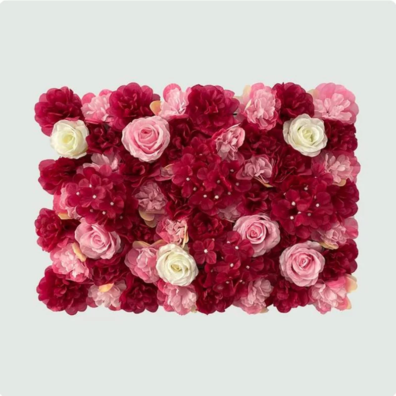 

Artificial Flower Wall Panel Decorative Silk Rose Flower Panels Party Arrangements Photo Background for Wedding Home Decoration