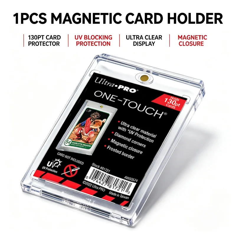 1PCS Ultra Pro One Touch 130PT Magnetic Card Holder UV Blocking Card Protector Case Clear Display for Trading Card Collectors
