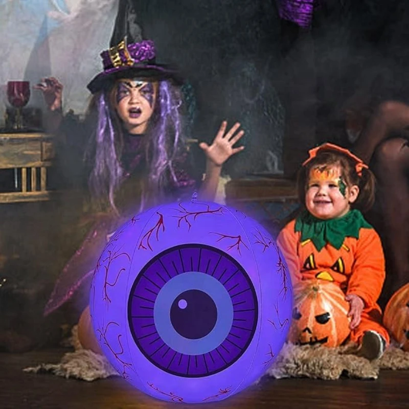 هالوين مقل العيون القابلة للنفخ LED التحكم عن بعد تغيير لون تضيء الدعائم مخيف منزل مسكون حفلة ساحة حديقة الديكور
