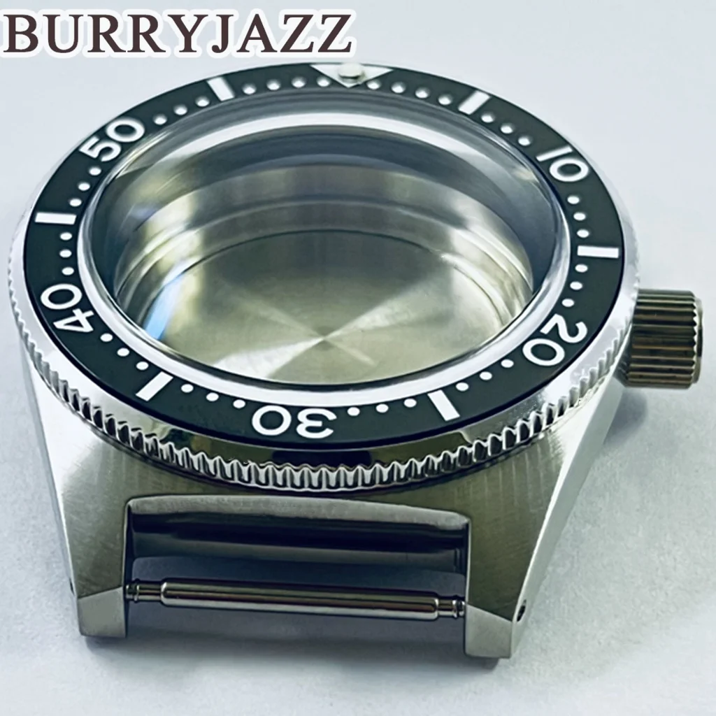 Burryjazz 40มม. NH38 NH34 NH36 NH35 NH70 NH72เคสนาฬิกา200ม. แท่งสแตนเลสสตีลกระจกแซฟไฟร์กันน้ำ