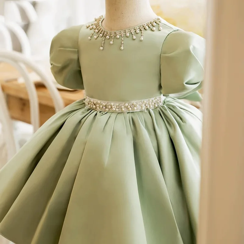 New and stylish high-end piano performance dress for little girls, perfect for a first birthday party or as a princess gown
