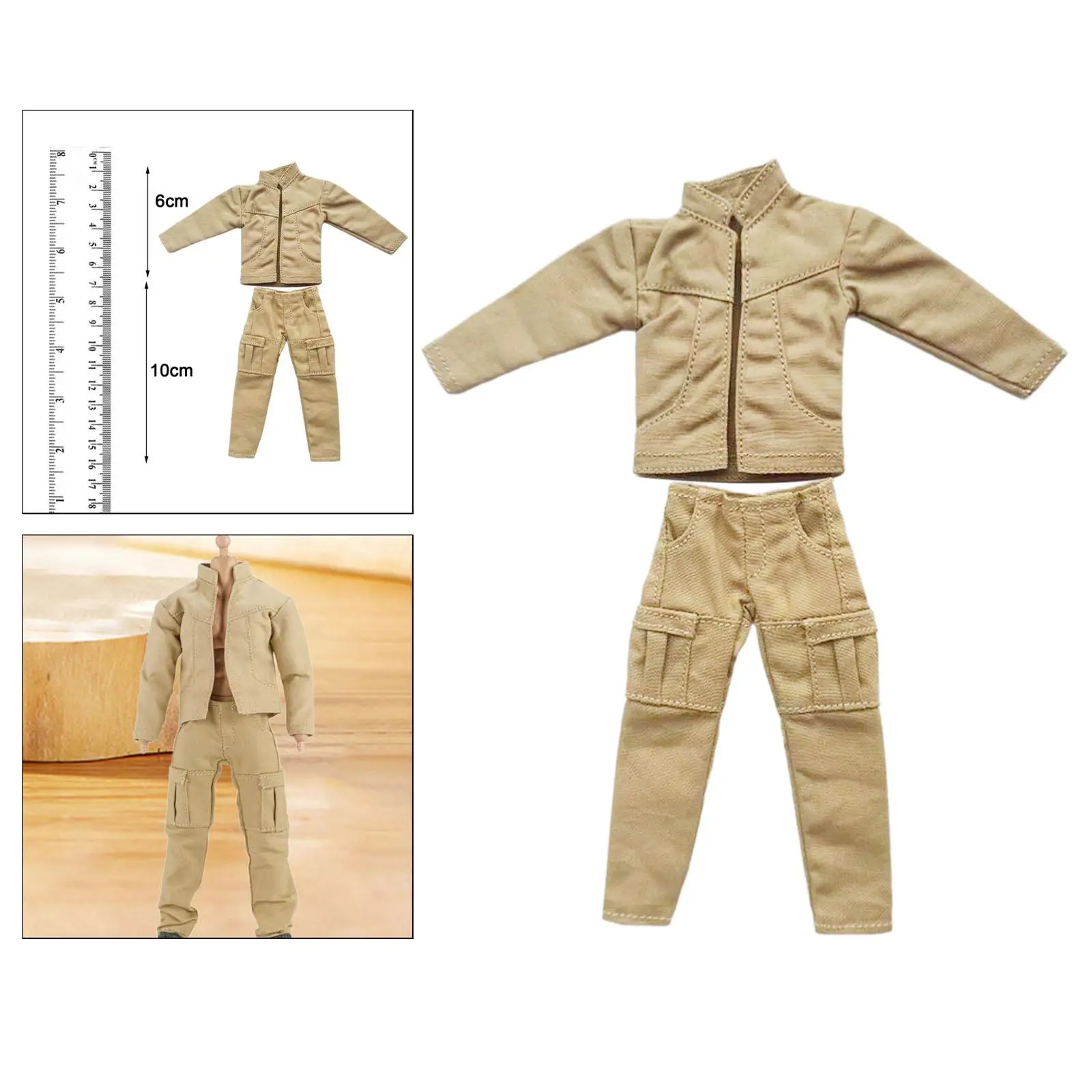 1/12 Scale Male Figure Doll Clothes Accessories Dress up Cosplay Kids Gifts Scene Photo Prop Jacket Pant for 6 inch Figure Body