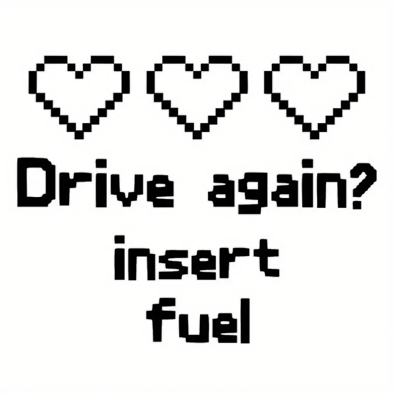 1 x cooler Pixel Art Kraftstoff-Humor-Aufkleber – Gaming-Vibe-Aufkleber für Auto- und Motorrad-Außenzubehör