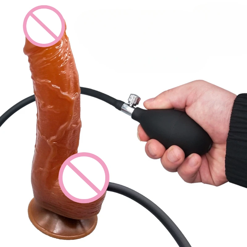 

Inflatable Realistic Dildo Prostate Massager Anus Vaginal Dilator Sex Toys Unisex Masturbator Adult Products With Suction Cups