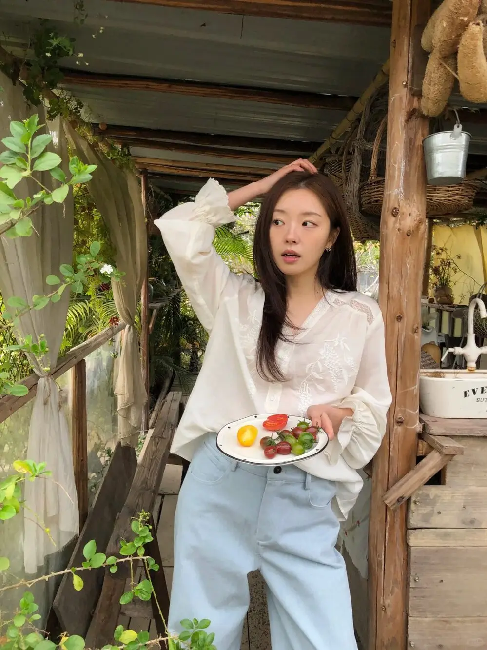 

Рубашка Lilian Miluroom с вышивкой и кружевной отделкой, в расслабленном стиле, универсальная, дышащая, приятная к телу, с длинным рукавом, свободного кроя, для повседневной носки