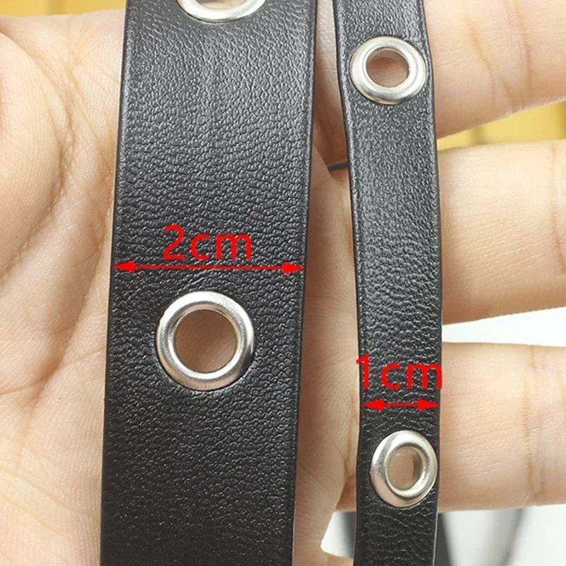 Meetee 2/5/10M 10/20mm Fashion Punk Rivets Leather Rope Bags Strap PU Ribbon Collar Garment Decoration Leathers Cords Accessory