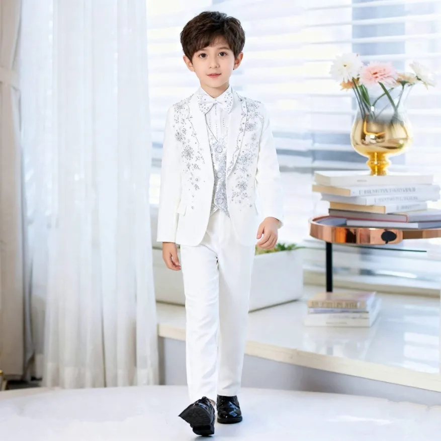Children\'s Host Piano Performance Suit Wedding Birthday Formal Party Blazer Boys Costume Set A4239