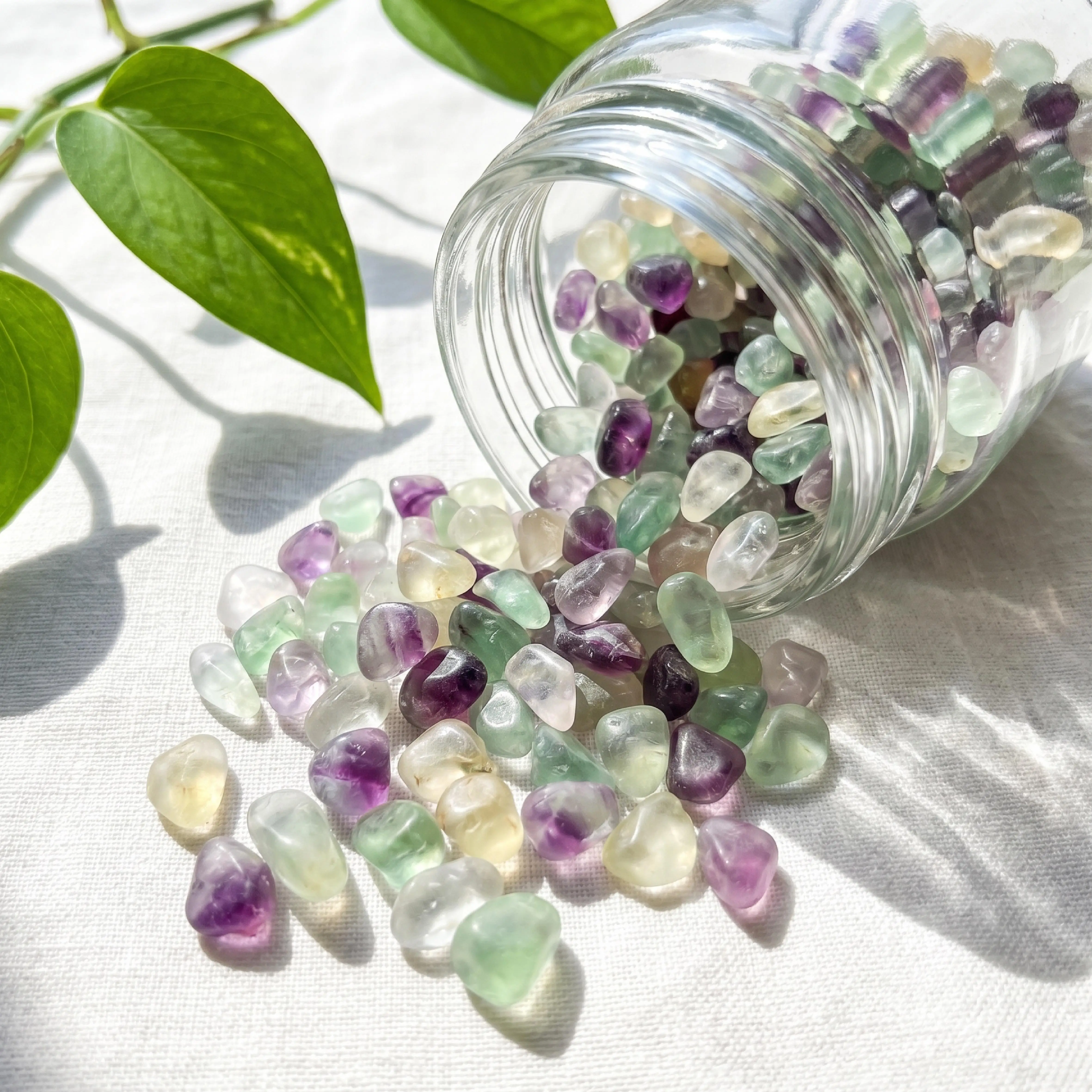 360g Natural Fluorite Fragments Crystal Succulent Plant Fillers, Flower Pots And Vases Decorative Mineral Pebbles, Aquarium Gravel, Aromatherapy Diffuser Filler, Suitable for aquariums, landscaping, vase fillers, succulents, cactus potted plants - view 3