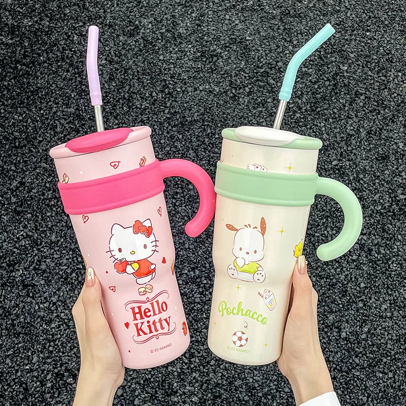 1Pc Hellokitty Thermos Cup, High-Looking Water Cup, 700ml 1200ml, Valentine's Day Gift, Car Cup, Portable Coffee Cup, Large Capacity - view 5