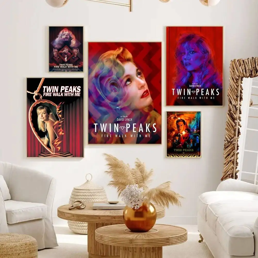 توين بيكس المسلسل التلفزيوني يظهر الملصقات خمر لزجة ورق أبيض ملصق DIY غرفة بار مقهى غرفة جدار ديكور #4