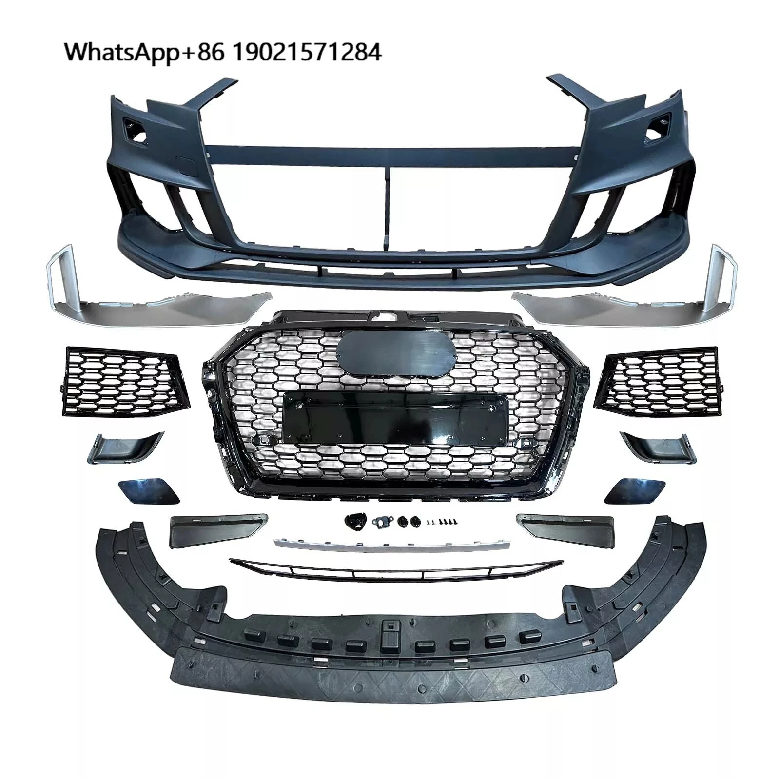 

Factory Car Bumper A3 S3 Upgrade Rs3 Style Front Bumper Cover With Grille For 2017 2018 2019 A3 S3 Sedan Hatchback Body Kit