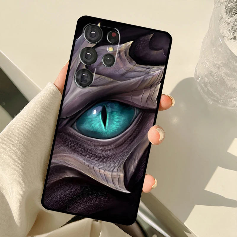 حافظة عين التنين لهاتف سامسونج جالاكسي S24 الترا S21 S22 S23 S25 Ultra S9 S10 Plus S20 FE S25 FE الغطاء الخلفي #5