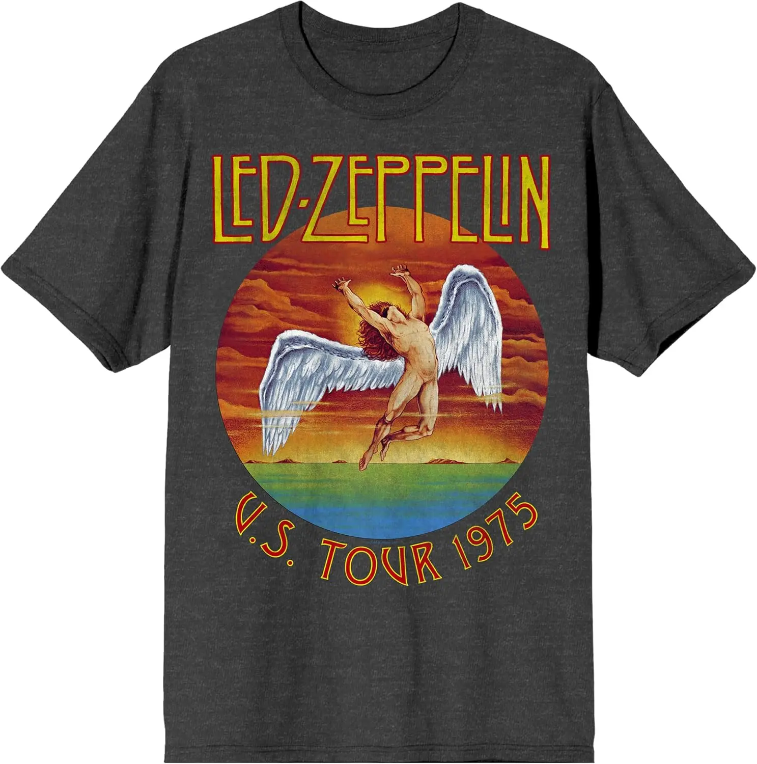Led Zeppelin 1975 Us Tour Vintage Rock Short Sleeve T-Shirt