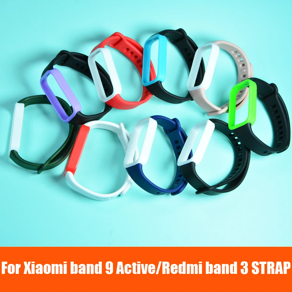 For Xiaomi Band 9 active strap Two colors Watch Strap Breathable Smart Watchband Replacement Bracelet for Redmi mi band 3 strap