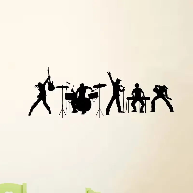 Music Band Vinyl Wall Decal Pop Musical Art Room Decor Bedroom Decoration Interior Stickers Mural Music Notes Wall Decor Vinyl M