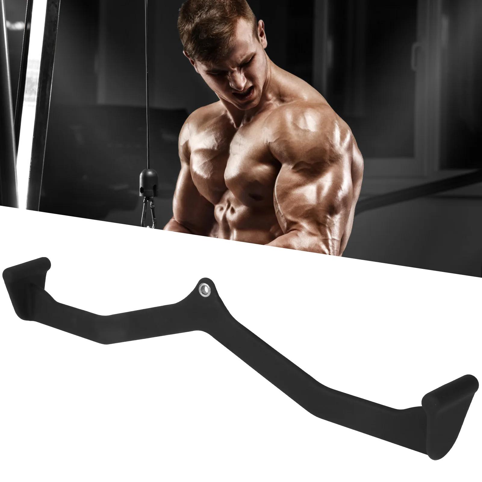 Barra extraíble de 82cm para entrenamiento de navegación, accesorio para máquinas de cables, ejercicios, tríceps, músculos de la espalda, mango de barra de remo