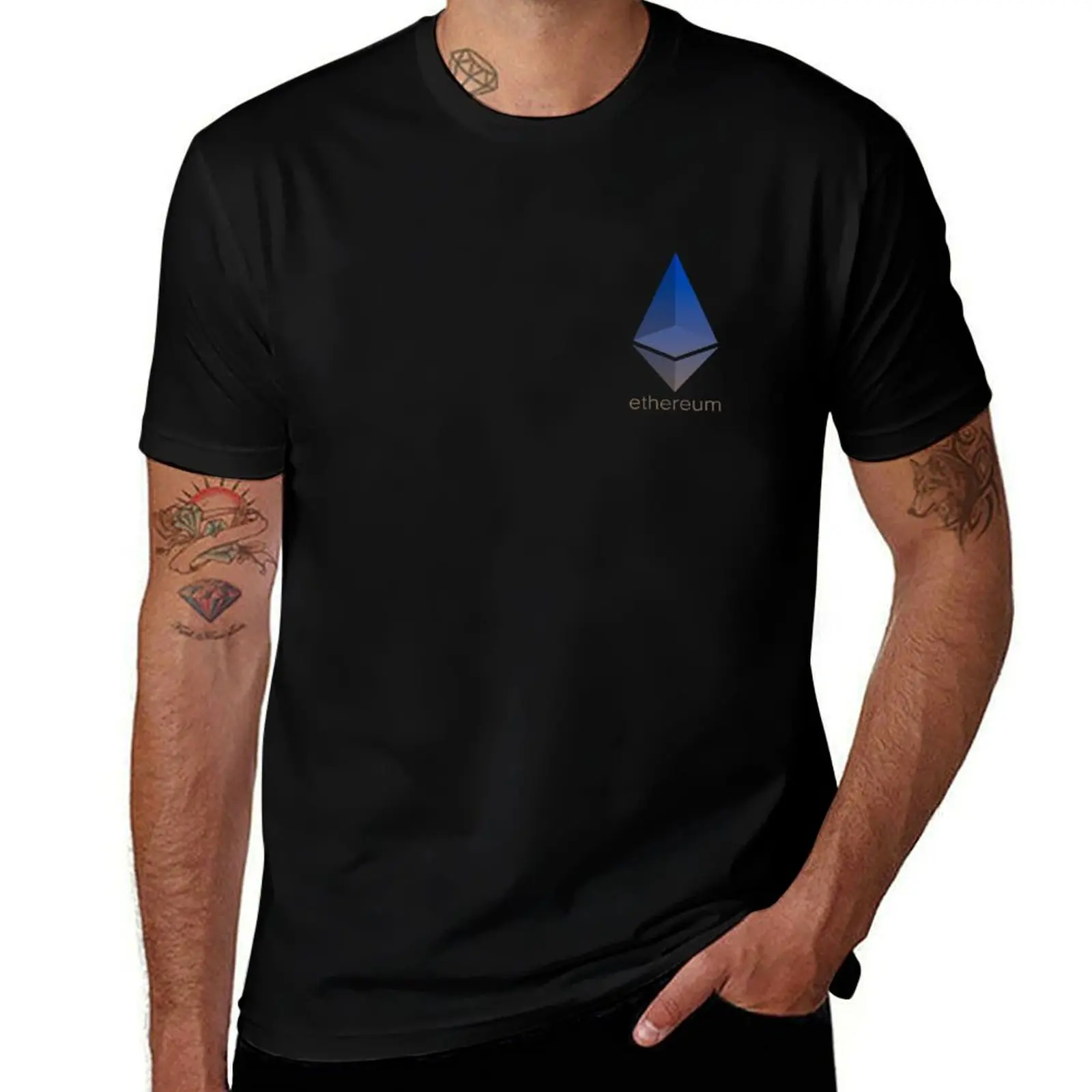 Logo Ethereum, ether, crypto-monnaie blockchain, monnaie numérique. J'élaborer des vêtements pour offrir en cadeau aux hommes ou aux femmes. T-shirt