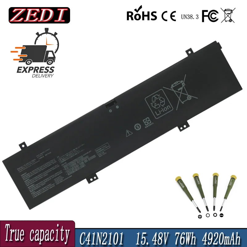 ZEDI C41N2101 C41N2101-1 Laptop Battery For ASUS FX517Z FX517ZE FX517ZM FX517ZC FX517ZR GA402RK UM6702RA 15.48V 4920mAh 76WH