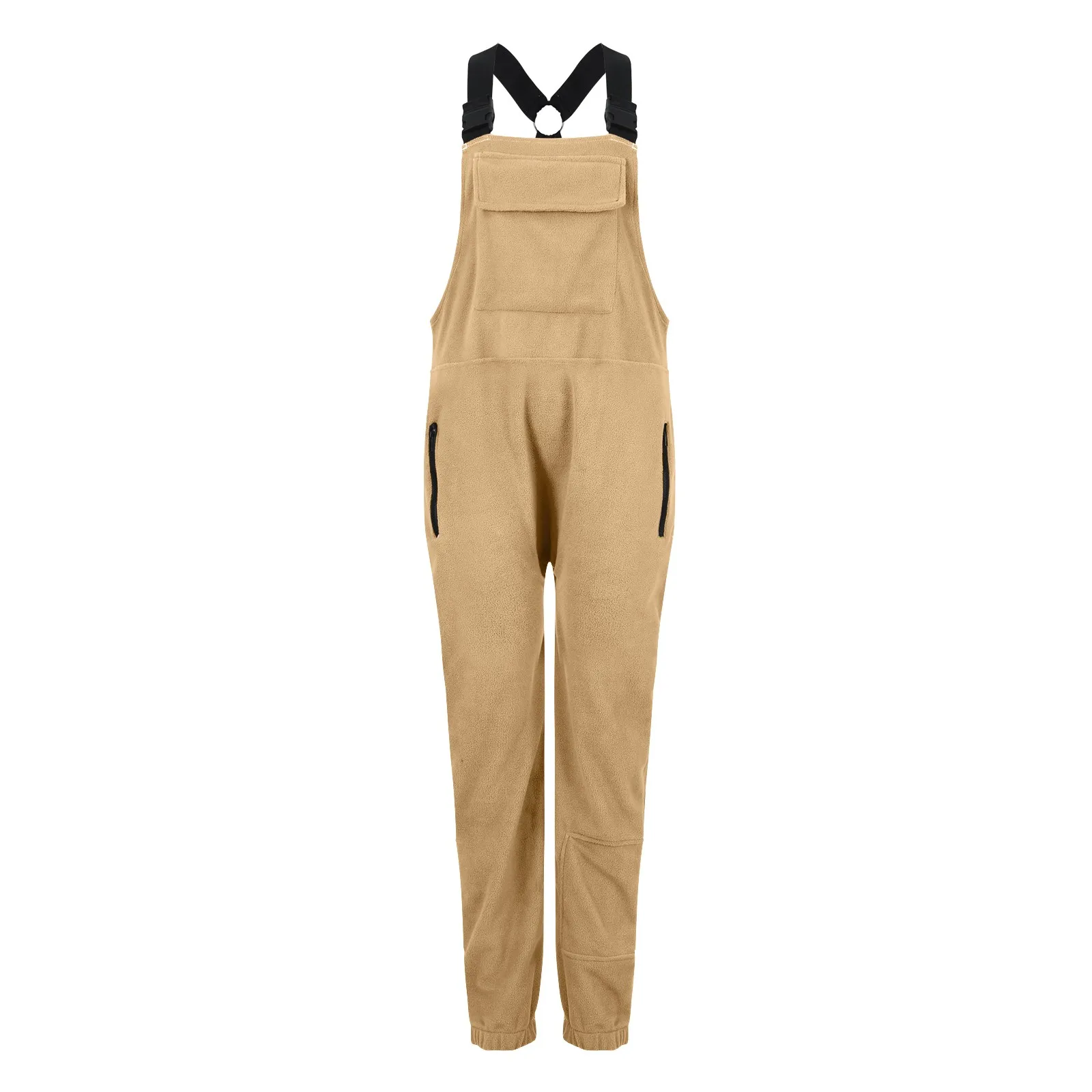 Damesoveralls Fleece Eendelige slabbetjes Jumpsuits Tuinieren werken cargobroek Warme winter Fuzzy skibroek Pantalones De Mujer