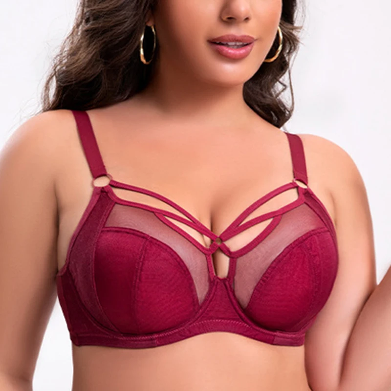 Womens Bandage Minimizer Bra Full Coverage Non Padded Underwire Female Breathable Large Size Sexy Lingerie 38 40 42 DD FF GG HH
