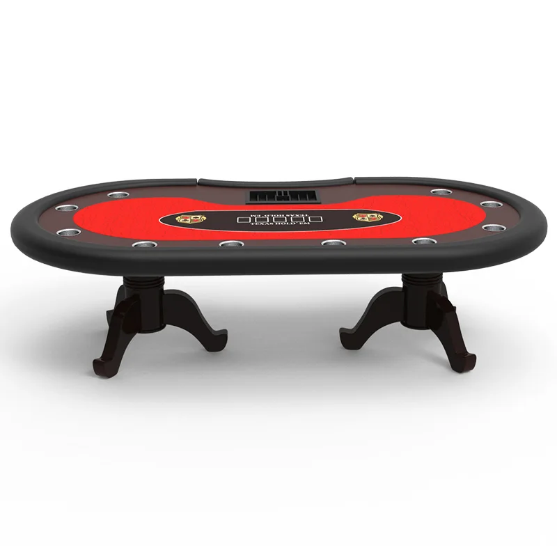 

Customized Antique Solid Wood Professional Oval Premium Gambling Game 10 Player Texas Hold'em Poker Card Table Luxury for Sale