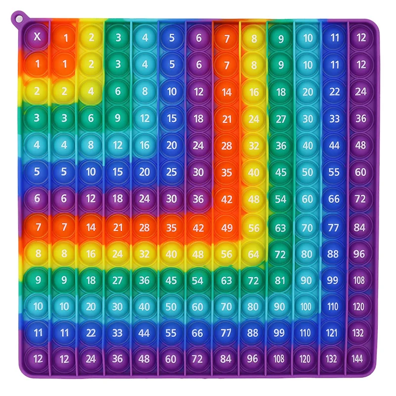 

Умножение 12x12 математические игрушки фиджет-пузыри радужные сенсорные игрушки умножение Игрушки для раннего развития подарки для детей