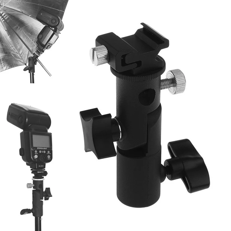Kamerablitz Speedlite Halterung Schwenklicht Ständer Halterung mit Regenschirm Reflektor Halter für Kamera DSLR Blitze Studioleuchte