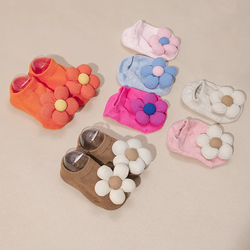 2Pcs Flower Baby Headband Socks Set Soft Nylon Hairband for Newborn Girl Elastic Floral Turban Short Sock Infant Headwear