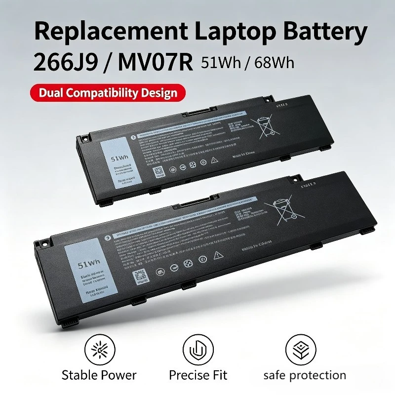 MV07R Laptop Battery 266J9 11.4V Li-ion Replacement Battery for Dell G3 3500 3590 3790 G5 5500 5590 P89F High Performance