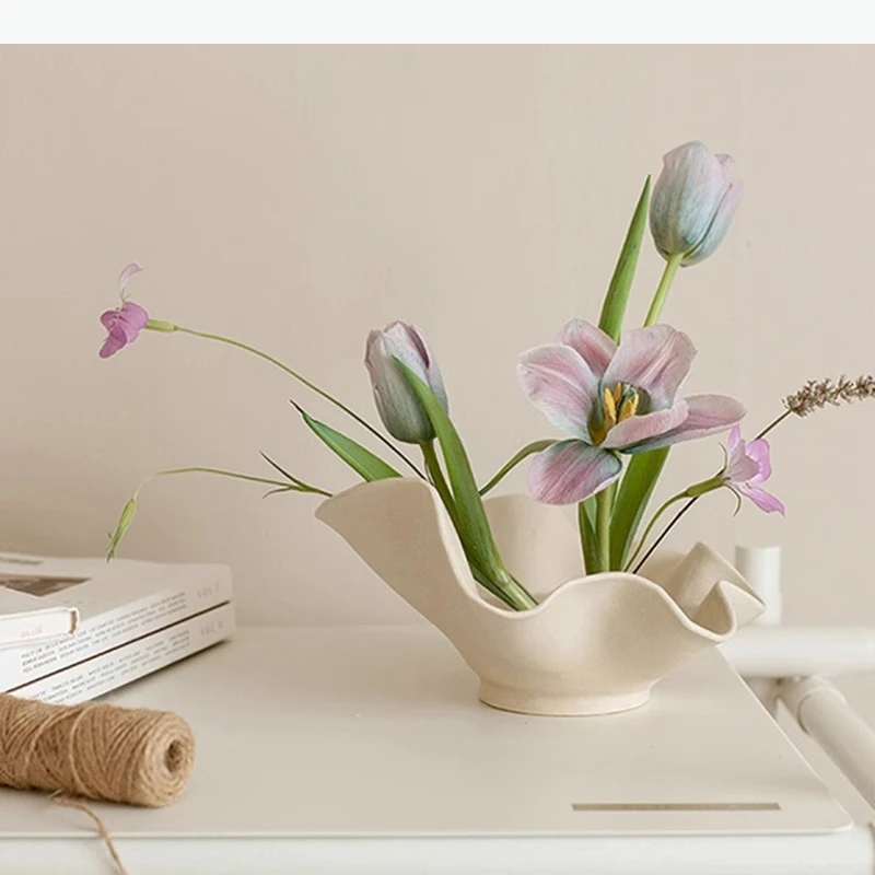 

Белая неправильная керамическая тарелка, поднос с фруктами, цветочная композиция, цветочный горшок, гидропонный цветочный горшок, домашний эстетический декор