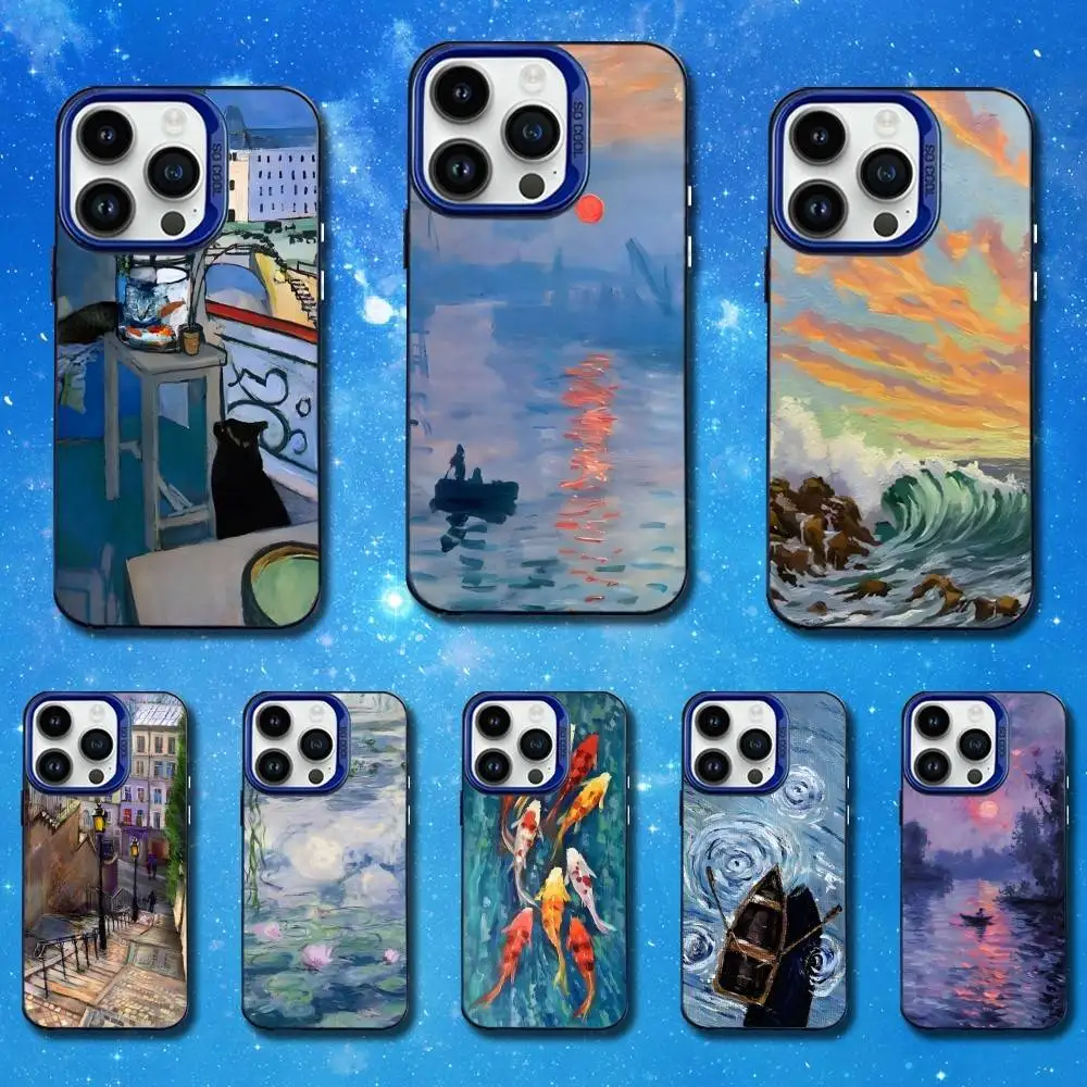 

Painting H-Henri M-Matisse Phone Case For iPhone 11,12,14,13,15,16,Mini,XS,MAX,Pro,SE Blue Matte Silicone Cover