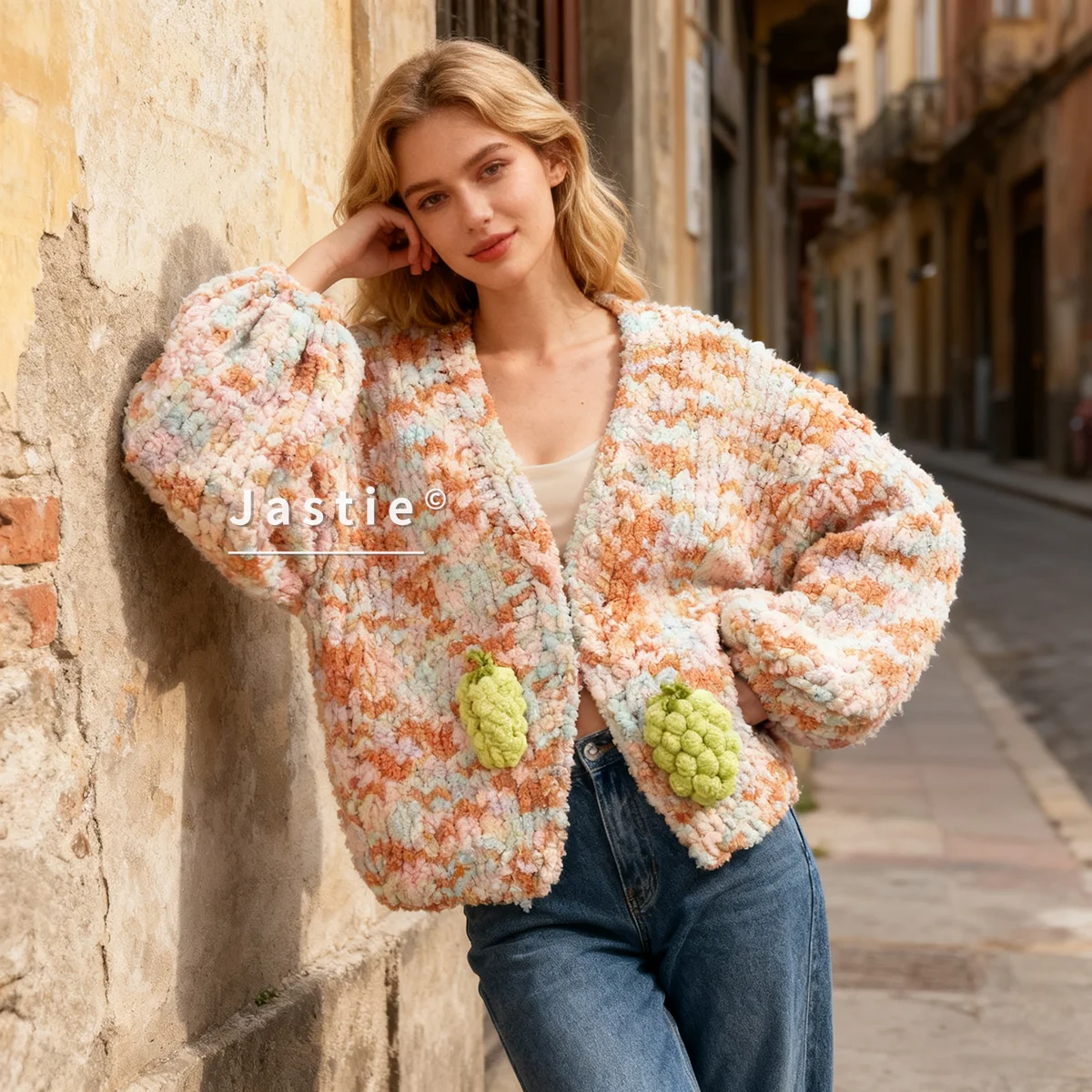 

Красочный вязаный свободный кардиган с длинными рукавами, свитер 2026, модный богемный новый осенне-зимний толстый теплый свитер, вязаное пальто