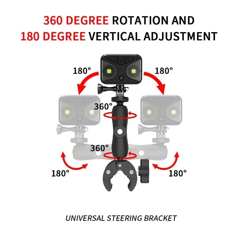 FF-14ra Accessories Mount Bundle for Insta360 X2 X3 Large Diameter 360°Double Head Rotating Bracket Clip For GoPro 11 Camera