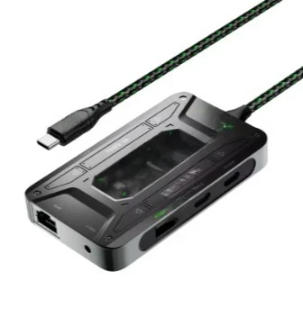 70cm Cable 7-in-1, Type-C to USB Hub Docking Station 1000M RJ45 LAN 100W Laptop Power Supply