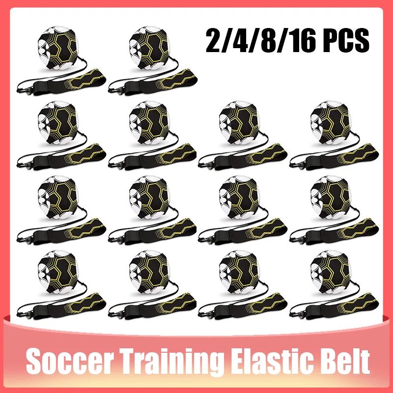

2/4/8/16Pcs Football Kick Trainer Soccer Training Aids Throw Sole Practice Equipment for Kids with Adjustable Belt Elastic Rope