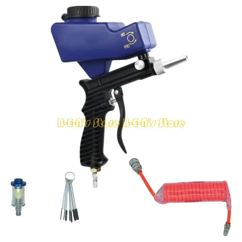 Y1AD Adjustable Portable Sandblasting Guns Set 90Psi Small Handheld Paint Sprays Machine for Home and Auto Use