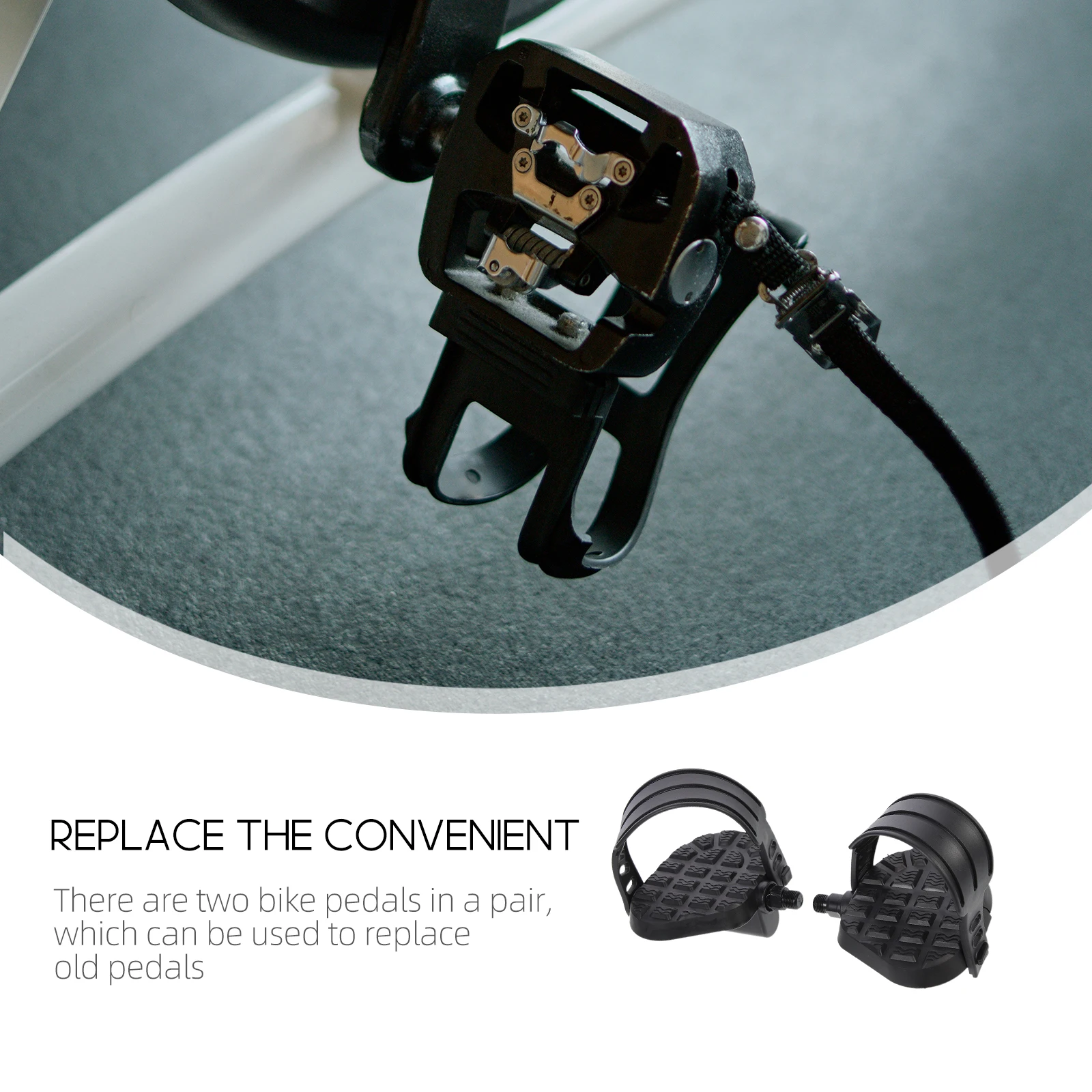 

1Pair Indoor Cycling Pedals Premium Anti-Slip Exercise Bike Pedals for Long Ride Comfort Smooth Rotation Wear-Resistant Flat